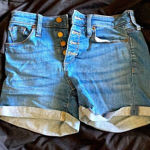 Universal Thread Buttonfly High Rise Midi Jean Shorts